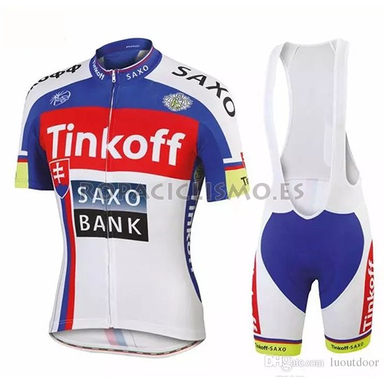 2018 Maillot Tinkoff Saxo Bank Tirantes Mangas Cortas Rojo Azul